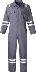 Salopeta completa de munca mijoc elastic buzunare banda reflectorizanta M gri