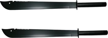 Set două sabii vânătoare DEPOX&reg Ninja Blade mâner metal 50 cm negru teaca inclusă