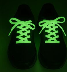 Șireturi fosforescente care luminează verde textil 1.25 m