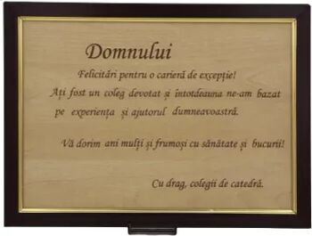 Placheta cadou pensionare