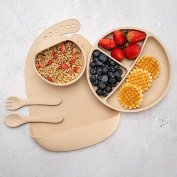 Set Diversificare, AppeKids, 100% Silicon, Classic - Bubble Beige — imaginea 2