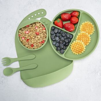 Set Diversificare, AppeKids, 100% Silicon, Classic - Raw Green — imaginea 2