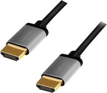 Cablu video Logilink HDMI T la HDMI T rezoluție maximă 4K UHD 3840 x 2160 la 60 Hz conectori auriti 5m negru