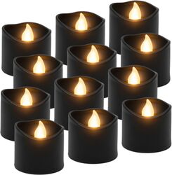 Lumânări Decorative LED Ruhhy Negre Flacără set 12 buc 3.6cm