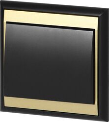 Întrerupător Simplu Încastrat Orno LUNA OR-OE-7600/BC 250V 10A Conectare Rapidă IP20 Design Mat și Elegant Negru/Auriu