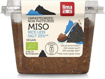 Pasta Miso de orez și soia nepasteurizata cu conținut redus de sare eco 300g Lima