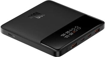 POWER BANK Baseus Blade 20000mAh PD 100W ultra thin 2 x USB 2 x USB Type-C display digital pt. status baterie total 5A negru PPBL000301 - 6932172628031