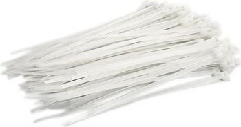 Coliere fasete plastic albe 4.8x300 mm set 100 buc Beorol