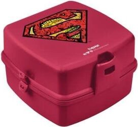 Cutie pentru sandwich de copii Superman plastic roșu 15x14x9 cm Tuffex 509-51