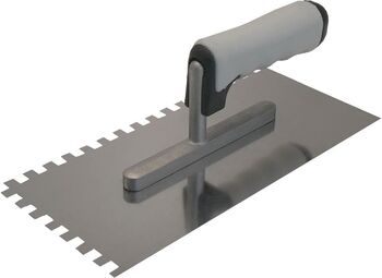 Gletiera inox cu zimti 10x10 mm mâner soft 13x27 cm