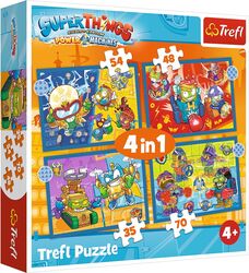 PUZZLE Trefl 4IN1 SUPER THINGS SUPER ACTIUNEA