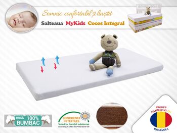 Saltea MyKids Fibră De Cocos Integral 120x60x6 Husa Bumbac Nematlasat