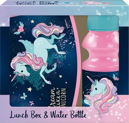 Set cutie sandwich și sticlă de apa Derform ZSBJR13 unicorni