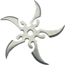 Stea Ninja Pentru Aruncat la Tinta Model Curbat Husa 10 cm Argintiu