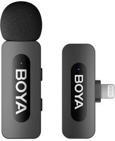 Microfon Boya BY-V1-V2.0, Wireless, Negru - imagine 1