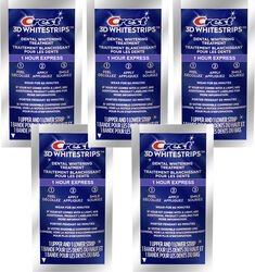 Set 5x Benzi Albirea Dinților Crest 3D White 1 Hour Express 11 Concentrație Tratament 5 zile 60 min Nivel Albire 12