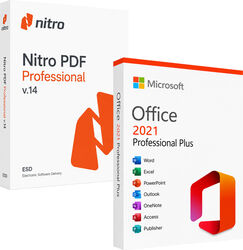Nitro PDF 14 Pro + Office 2021 Pro Plus - Licențe Digitale Activare Online