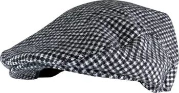 Sapca din stofa pentru barbati cu carouri alb/negru L/XL GL227