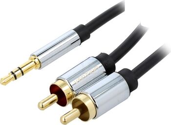 Cablu audio stereo Jack 3.5 mm - 2x RCA 1.5m ecranat aurit VENTION BCFBG