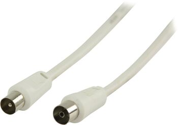 Cablu coaxial pentru antena tata - coaxial mama 3m alb dublu ecranat Valueline