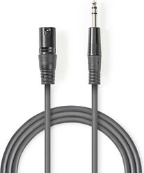 Cablu stereo XLR 3 pini tata - JACK 6.5 mm tata 3m gri Nedis