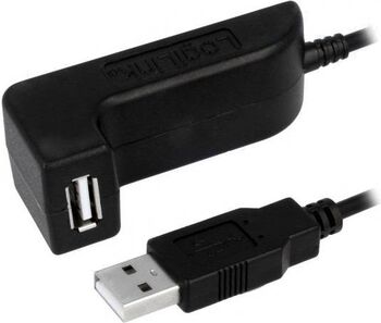 Cablu USB 2.0 A soclu mama - USB A mufa tata nichelat 1.5m negru Logilink