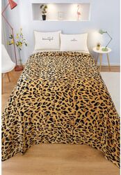 Patura Cocolino Premium 200× 230 cm Leopard Groasa si Pufoasa pentru Pat Dublu Material Moale si Calduros