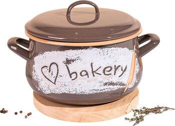 Oală 4l cu capac Bakery Metalac email/20cm/4l