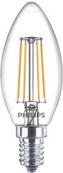 Bec LED filament Philips lumanare B35 E14 4.3W 40W 470lm 2700K lumina calda 929001889755