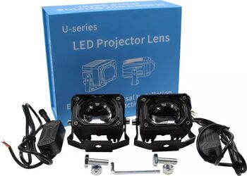 BZRSH Set 2 Proiectoare Bi-LED Lupa 70W 3000K 6000K Alb-Galben Off-Road