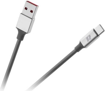 Cablu USB 3.0 - USB TYPE C 1m flexibil gri Rebel RB-6011-100-B