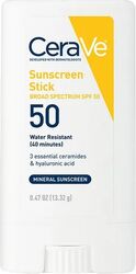Stick Protectie Solara CeraVe Mineral Sunscreen cu Acid Hialuronic Ceramide si Oxid de Zinc fara Parfum impotriva UVA si UVB SPF 50 13.32gr