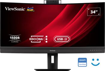 Monitor LED ViewSonic VG3457CV 100Hz UWQHD USB-C HDMI DisplayPort RJ45 Webcam Negru - imagine 1