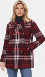 Palton Tommy Hilfiger cu doua randuri de nasturi si model in carouri Multicolor L INTL