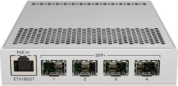 Switch neadministrat MikroTik CRS305-1G-4S+IN 4 sloturi SFP+ Gigabit Ethernet carcasa metalica