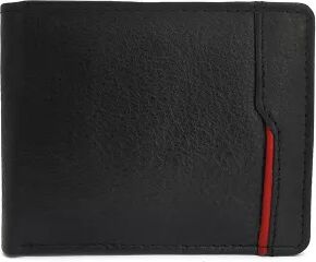 Portofel piele barbati slim minimalist negru port carduri RFID pentru bancnote de 5 10 20 50 PersonalStyle 00P006