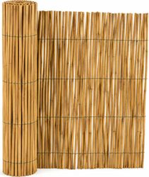 Gard din Bambus Natural 150x150 cm - Paravan Decorativ din Tulpini Intregi pentru Gradina Terasa si Balcon