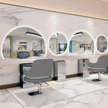 Consola frizerie barbershop cu oglindă 100x80 LED standard