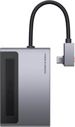 DOCKING Station Baseus Magic Multifuncțional conectare PC USB-C USB 3.0x1 3.5mmcard reader MicroSD/SD USB-Cx1 PD 100W 5V/9V/4.5V/20V 5A Max. HDMIx1/4K/60Hz gri CAHUB-DA0G