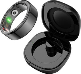 Inel inteligent COLMI R02, mărimea 11, 20,3 mm (negru) + cutie de încărcare