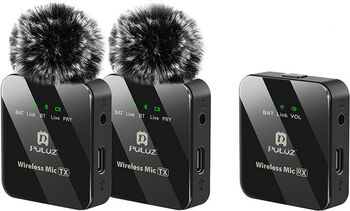 Microfon Lavalier fără fir PULUZ 2 TX + 1 RX