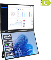 Monitor portabil touchscreen Zeuslap 14" IPS dublu