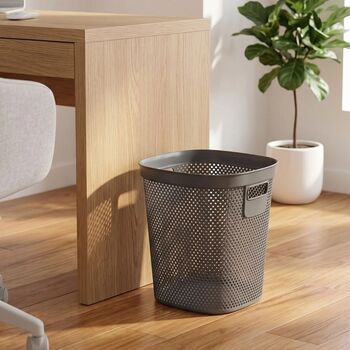 Coș de gunoi 12.5L din plastic reciclat model perforat gri