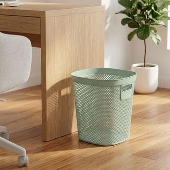 Coș de gunoi 12.5L din plastic reciclat model perforat verde