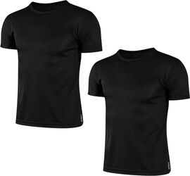 Set 2 Tricouri Gandite Special pentru Activitati Sportive si Evaporarea Rapida a Transpiratiei ideal pentru Sport Fitness sau Sala pentru Barbati Negru Mat 2XL PriStyle®