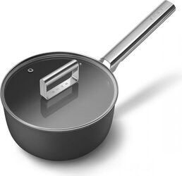 Oală Smeg SPF2012BLM, 20 cm, ceramică, mâner din oțel inoxidabil, negru mat