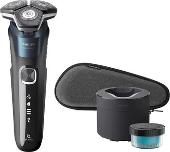 Aparat de ras electric Philips Shaver Series 5000 S5889/50, Wet&Dry, Autonomie 60 minute, Trimmer, Capete 360-D Flex (Albastru)