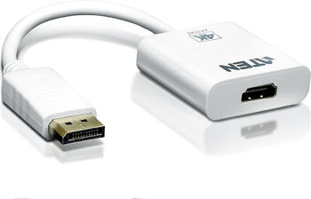 Adaptor Aten VC986-AT. Conector 1 DisplayPort, Conector 2 HDMI, Conector 1 gen Tata. Greutate 100 g, Lățime 45 mm, Adâncime 180 mm. Lățime de ambalaj 19 mm, Adâncimea de ambalaj 120 mm, Inal