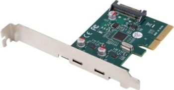 Placa PCI Express x1 2X USB-C 3.2 GEN, chipset Asmedia ASM1142, greutate 34 g