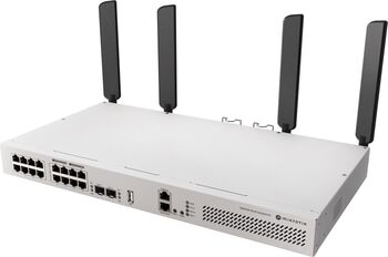 MikroTik CRS418-8P-8G-2S+5AXQ2AXQ-RM v7 Gestionat L2 PoE+ Switch cu 16 Porturi Gigabit (1Gbps) Ethernet și 2 Porturi SFP